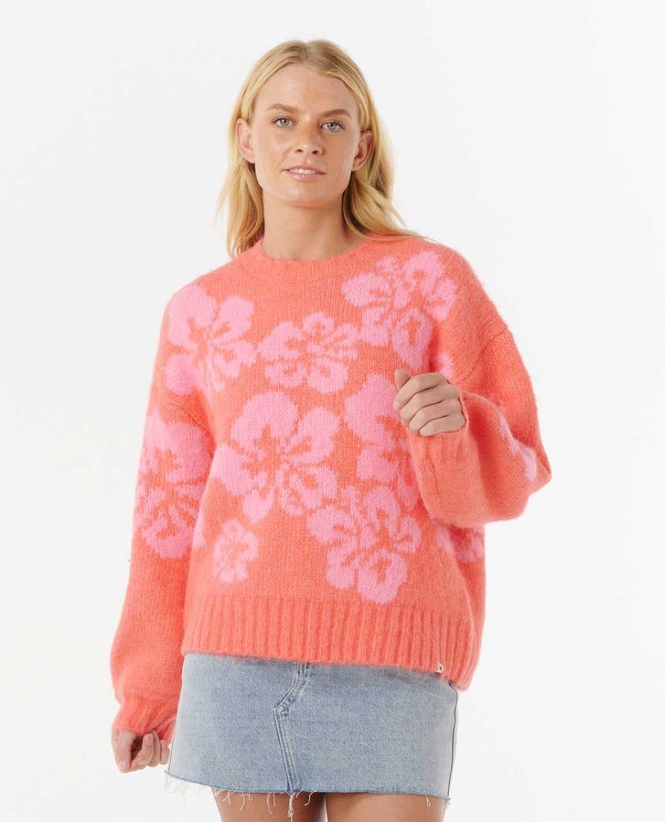 Rip Curl - Hibiscus Heat Jacquard Crew | Watermelon
