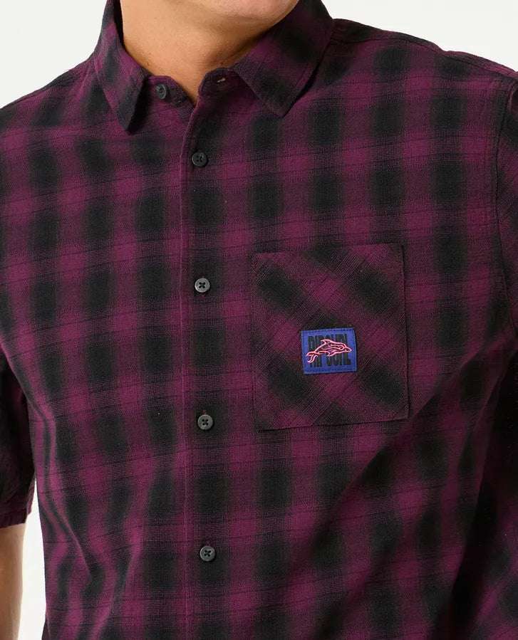 Rip Curl Raw Energy S/S Plaid Shirt | Deep Plum