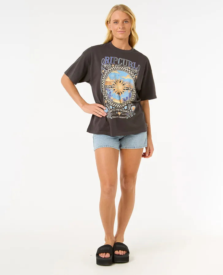 Rip Curl Luna Heritage Tee | Washed Black