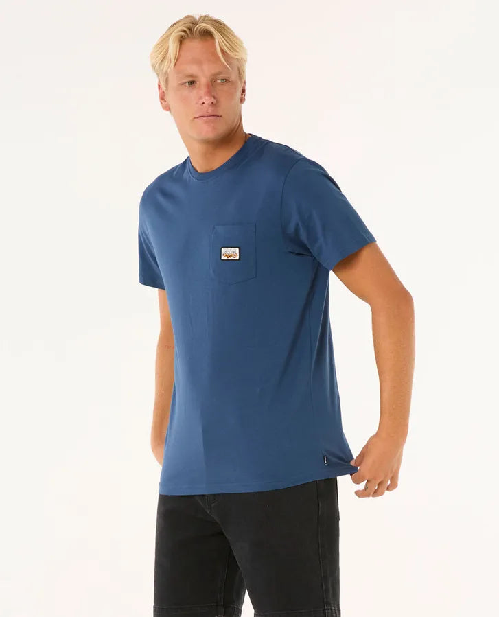 Rip Curl Surf Paradise Badge Tee Update | Washed Navy