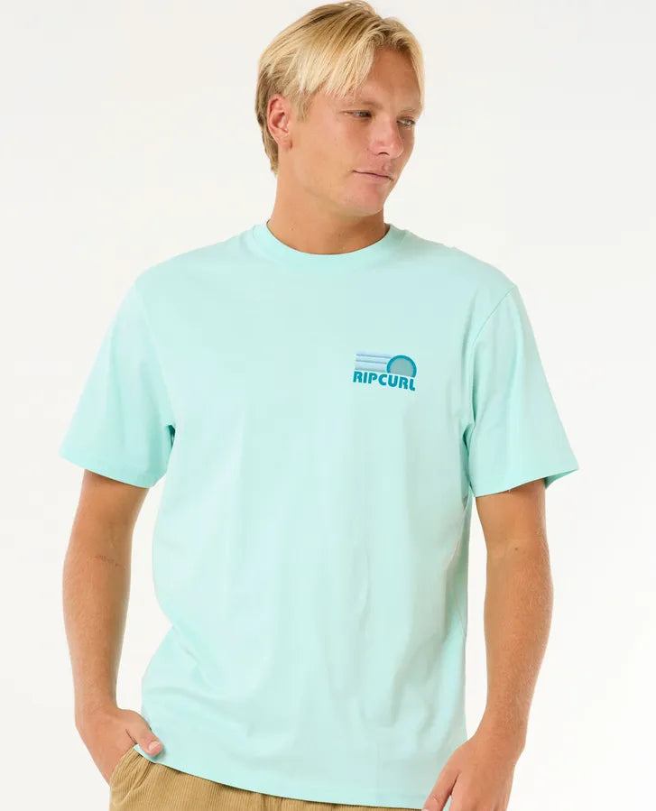 Rip Curl Surf Revival Stacked Tee | Light Aqua