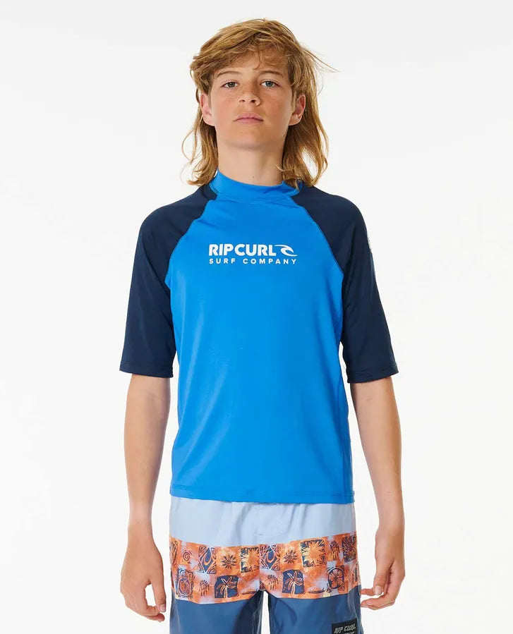 Rip Curl Shock Upf S/S-Boy | Blue Gum