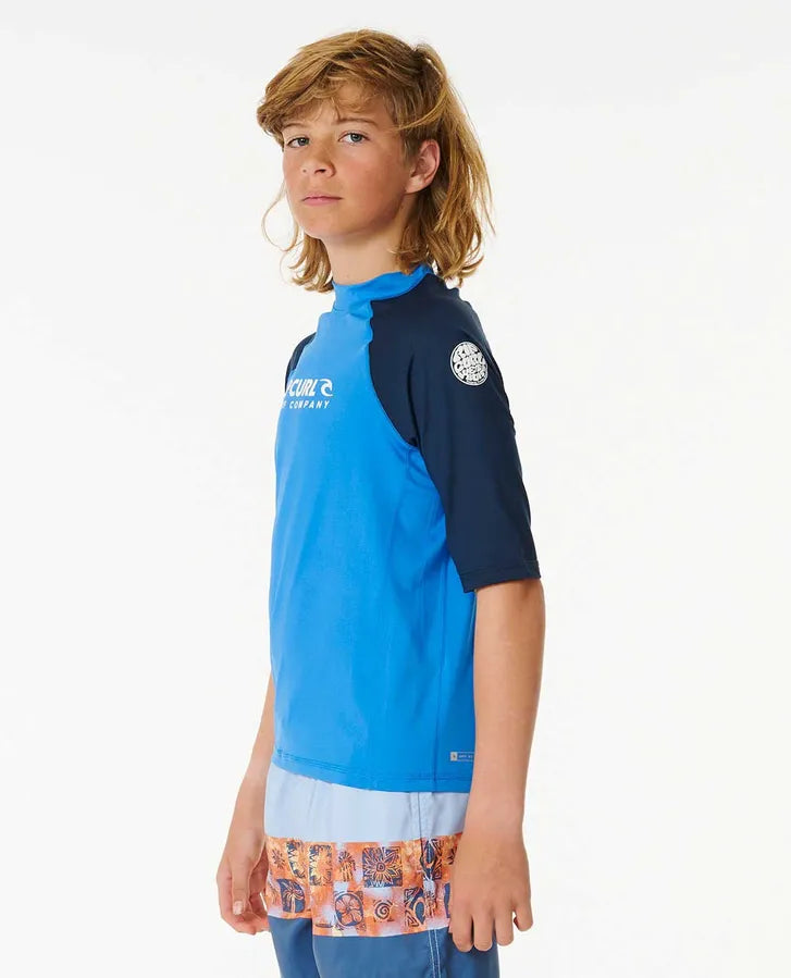 Rip Curl Shock Upf S/S-Boy | Blue Gum