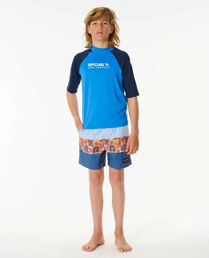 Rip Curl Shock Upf S/S-Boy | Blue Gum