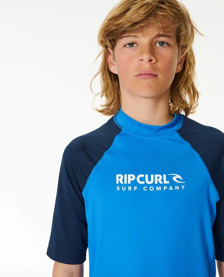 Rip Curl Shock Upf S/S-Boy | Blue Gum
