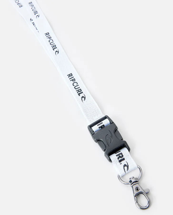 Rip Curl Brand Logo Surf Lanyard | White