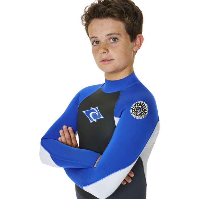 Rip Curl - Kids Omega 4/3 GB Back Zip Wetsuit | Blue - - Married to the Sea Surf Shop -