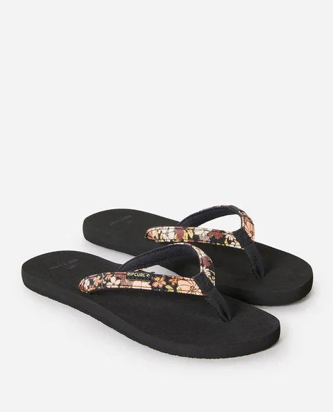 Rip Curl - Freedom Bloom Flip Flops | Black/Brown - - Married to the Sea Surf Shop -