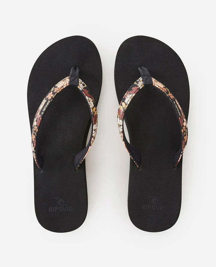Rip Curl - Freedom Bloom Flip Flops | Black/Brown - - Married to the Sea Surf Shop -
