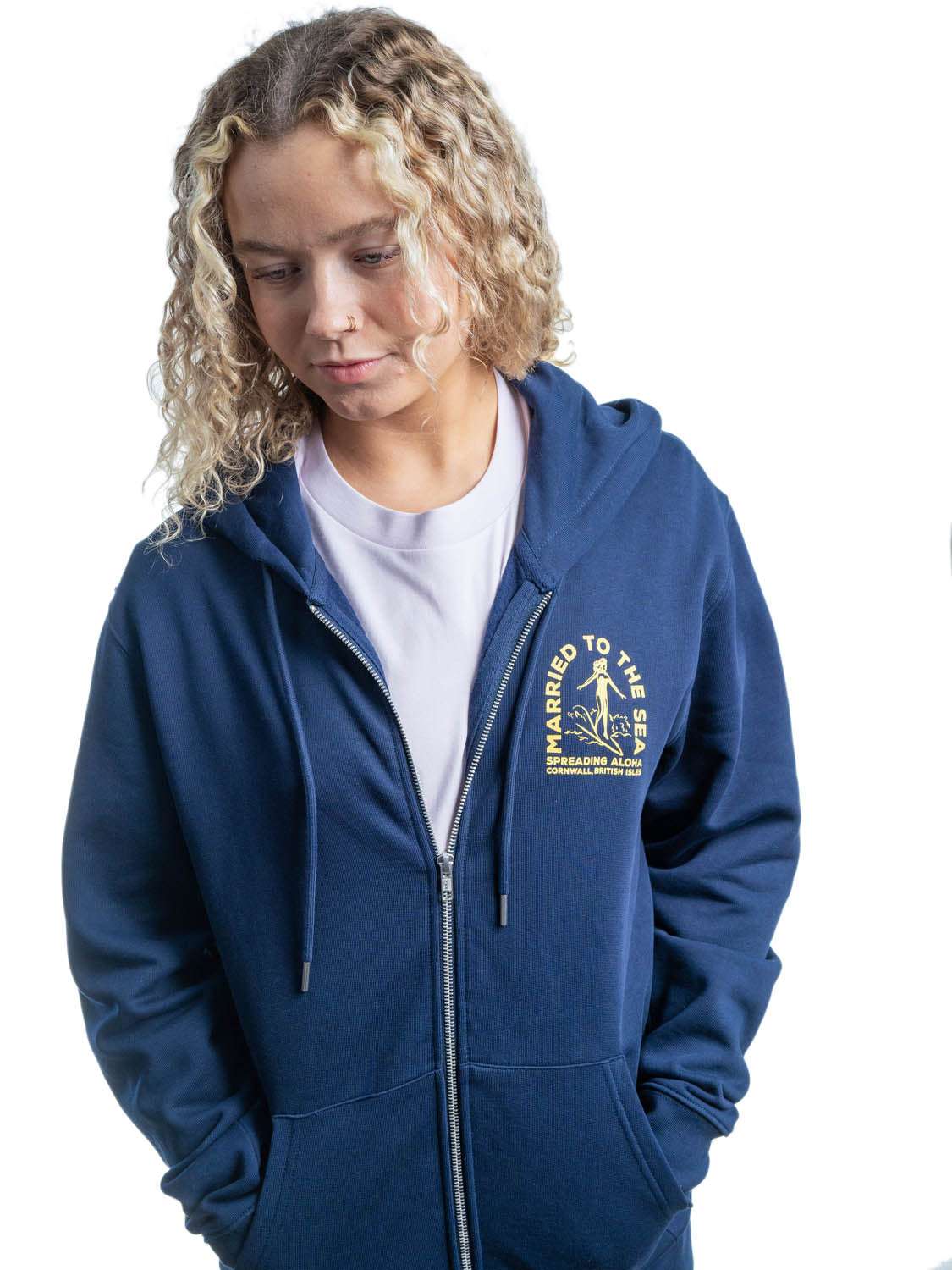 Surfer Girl Zip Hood | French Navy