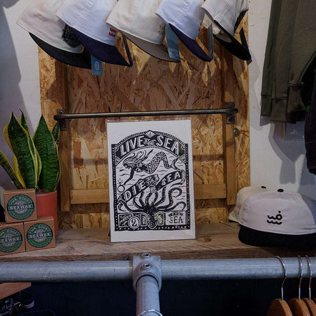 Octopus Art Screen Print A4 | Black