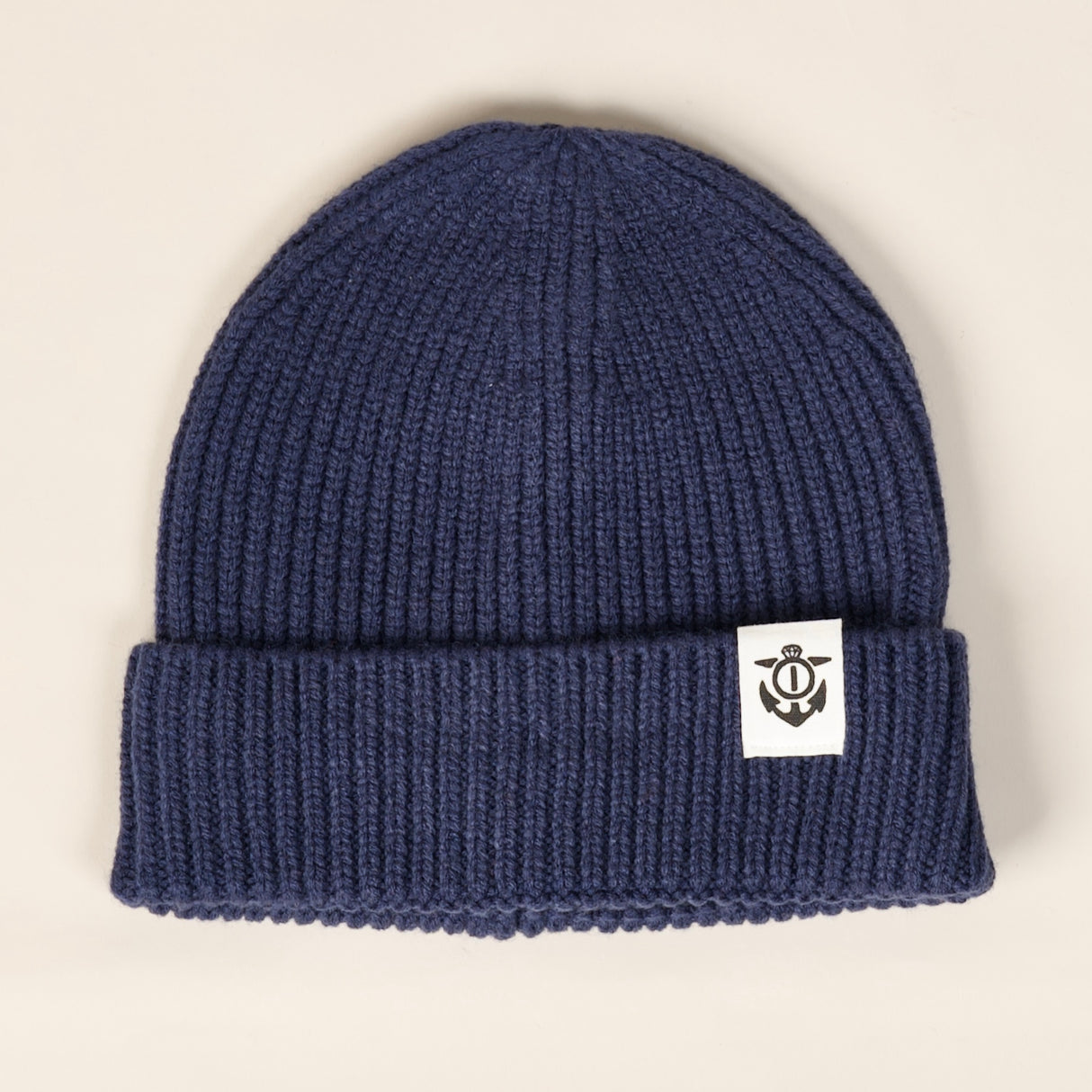 Anchor Label Ribbed Knit Beanie - Steel Blue | Married to the Sea
