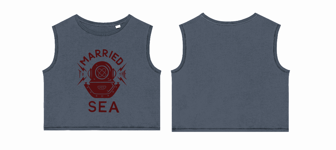 Diver Ladies Cropped Tank Top | Washed Mineral Grey -  - Married to the Sea Surf Shop -