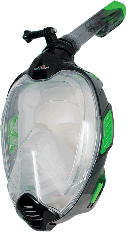 Alder - Ocean Blue Avance Full Face Mask & Snorkel Set | Black/Green - - Married to the Sea Surf Shop -