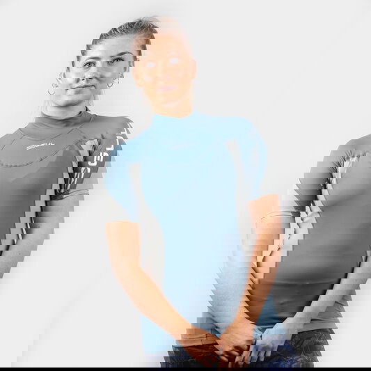 Gul - Womens UV Protection Short Sleeve Rash Vest | Blue/Grey -  - Married to the Sea Surf Shop -