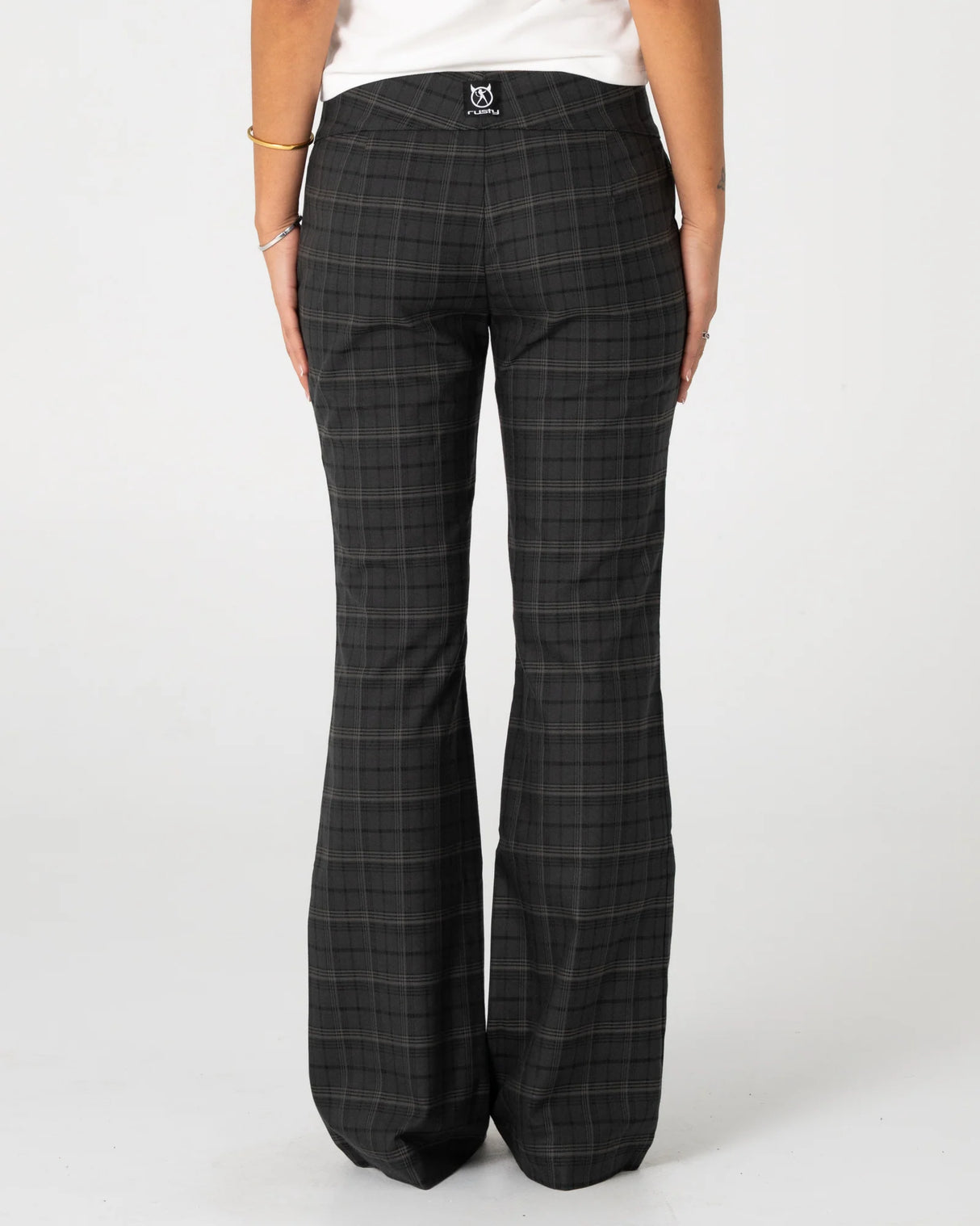 Rusty - Plaid Mummy Low Rise Suit Pant | Carbon Plaid