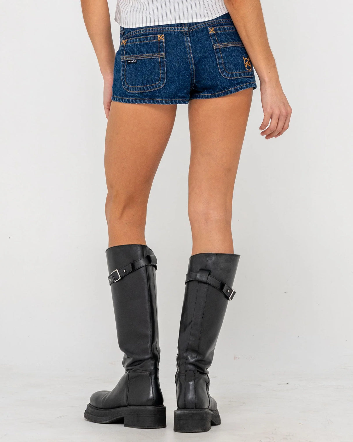 Rusty- Lemmy Low Rise Micro Mini Shorts | Deep Sea Blue