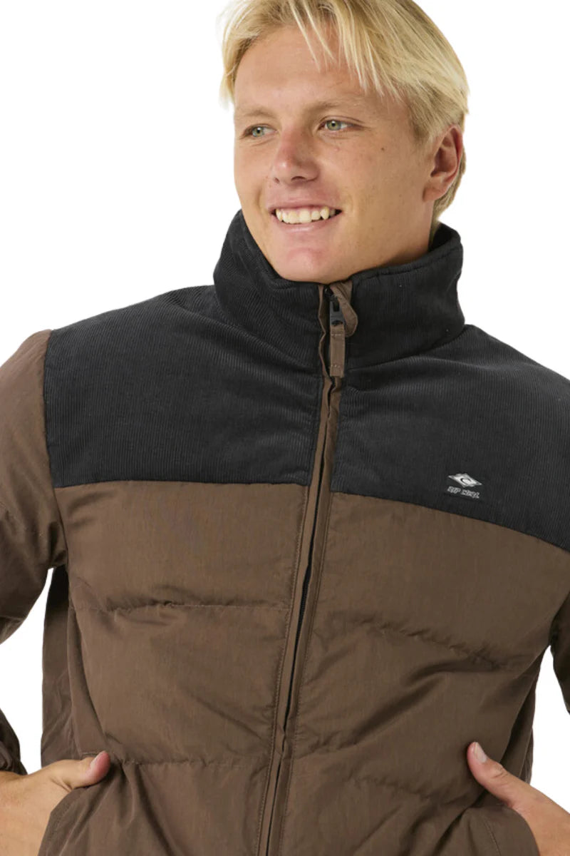 Rip Curl - Fade Out Cord Puffer Jacket | Chocolate