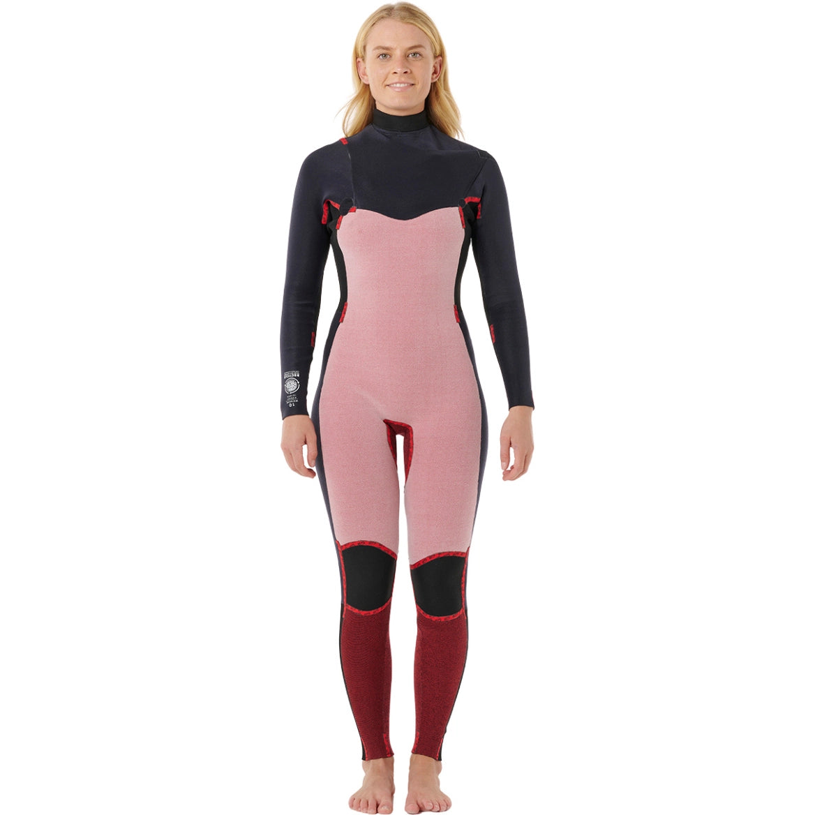 Rip Curl Women’s- Dawn Patrol 5/3 Chest Zip Wetsuit | Black/Pink