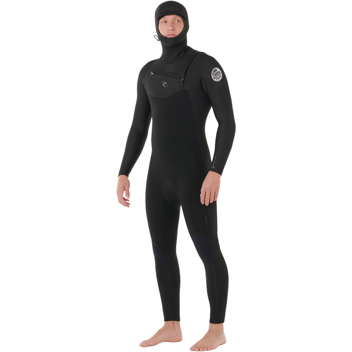 Rip Curl - Dawn Patrol 5/4 Chest Zip Hooded Wetsuit | Black