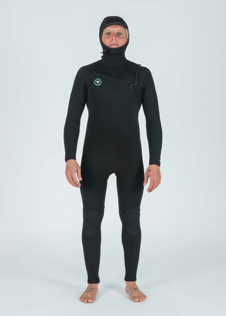 Vissla - 7 Seas 5/4/3 Hooded Chest Zip Wetsuit | Black