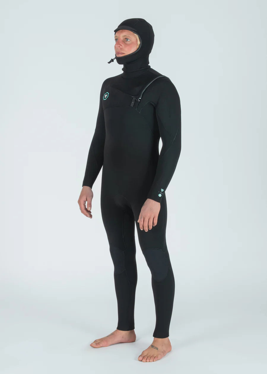 Vissla - 7 Seas 5/4/3 Hooded Chest Zip Wetsuit | Black