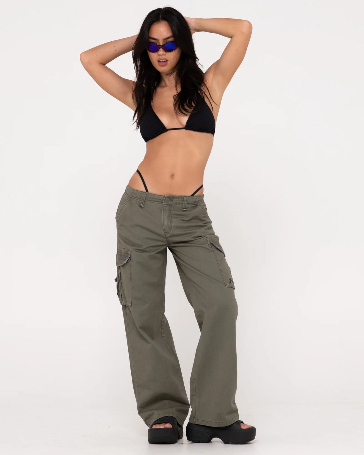 Rusty - Tank Girl Low Rise Wide Fit Cargo Pant | Shadow Army