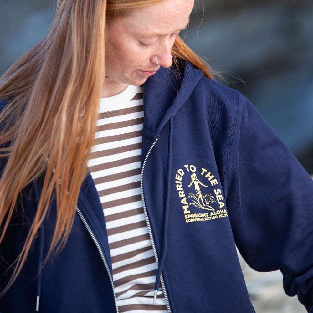 Surfer Girl Zip Hood | French Navy