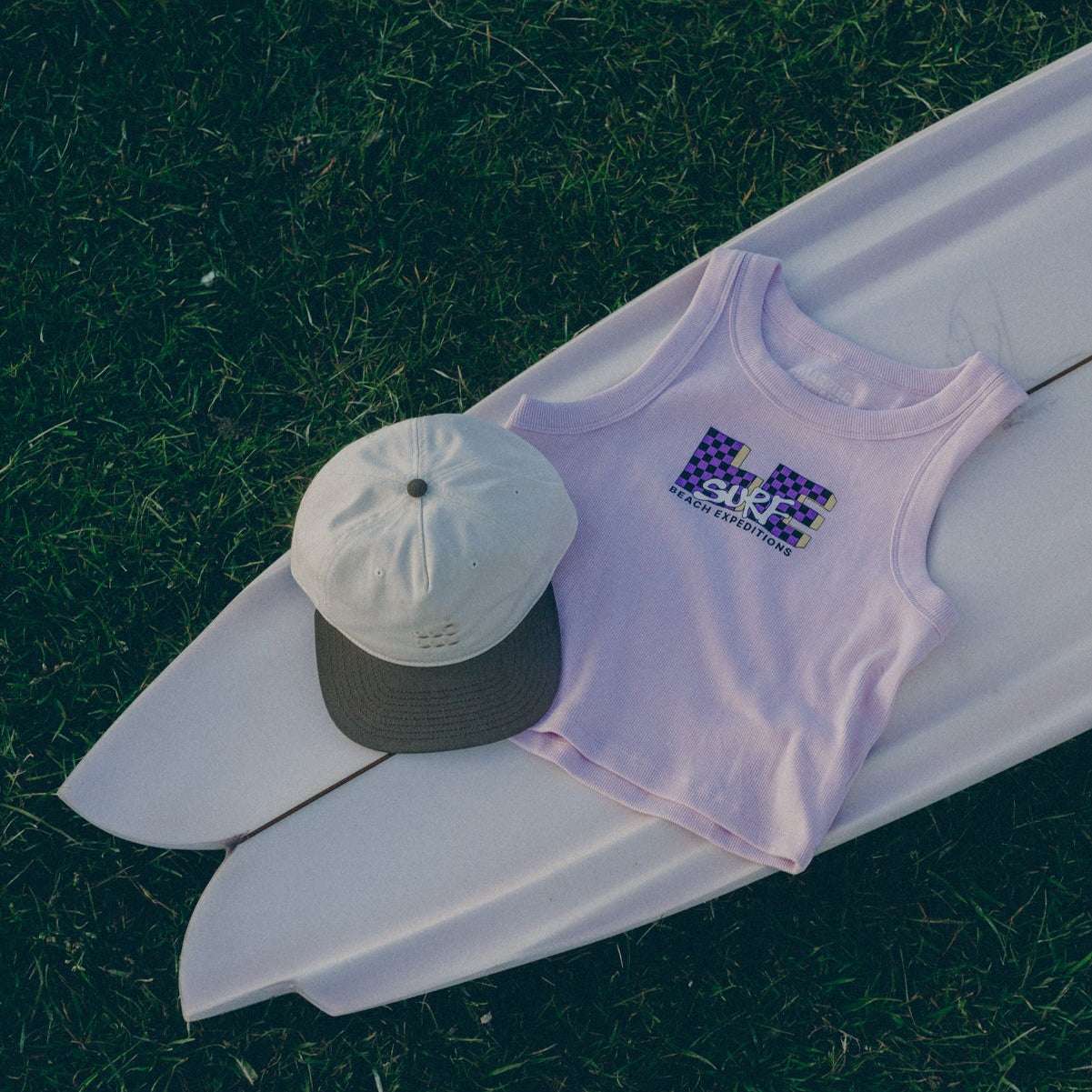 LE TV Checked | Orchid Ribbed Crop Tank