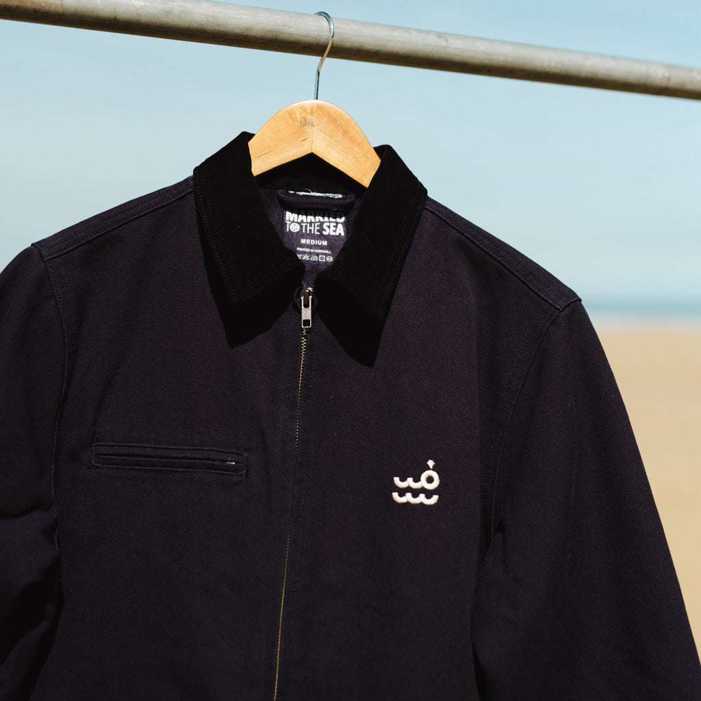 Setty Canvas Cord Collar Jacket | Ink Blue