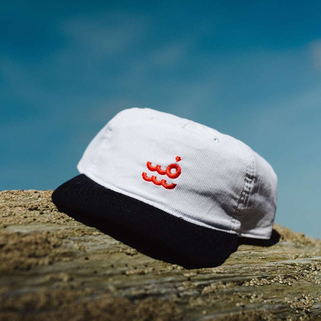 Setty Cord Two Tone Cap - White/Ink Blue