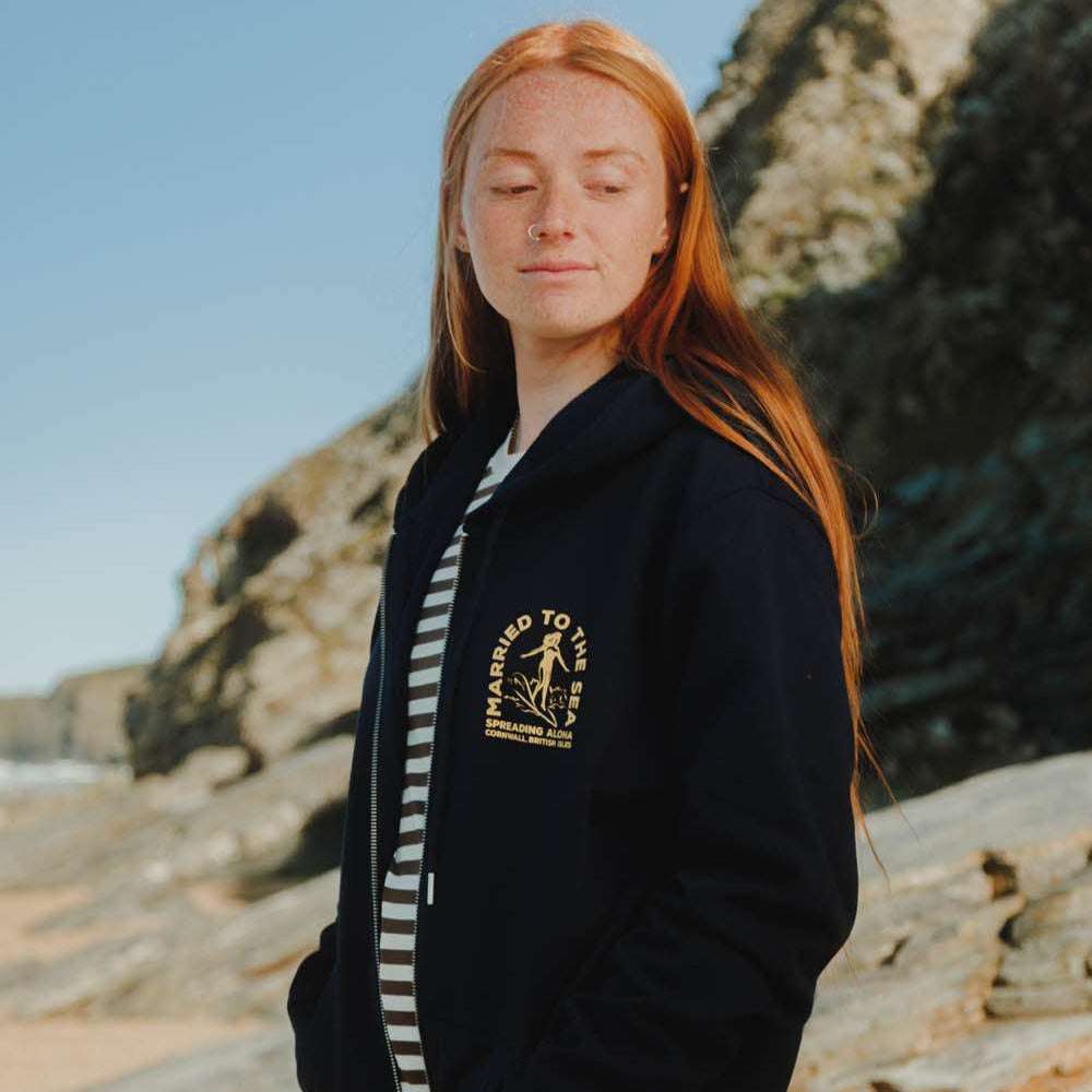 Surfer Girl Zip Hood | French Navy