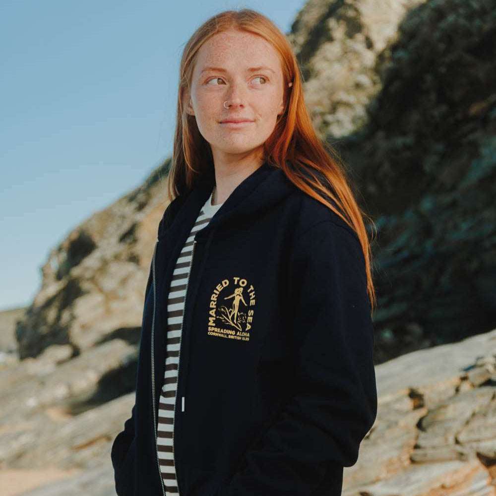 Surfer Girl Zip Hood | French Navy