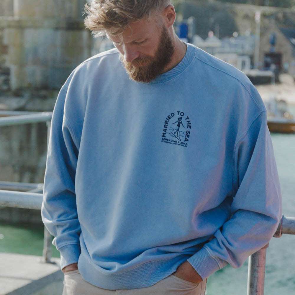 Surfer Girl Crew | Dyed Blue