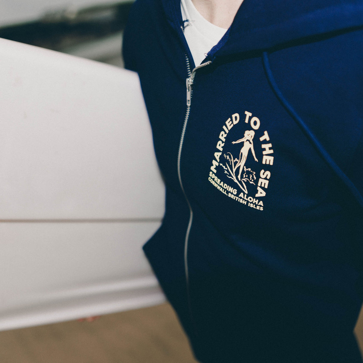Surfer Girl Zip Hood | French Navy