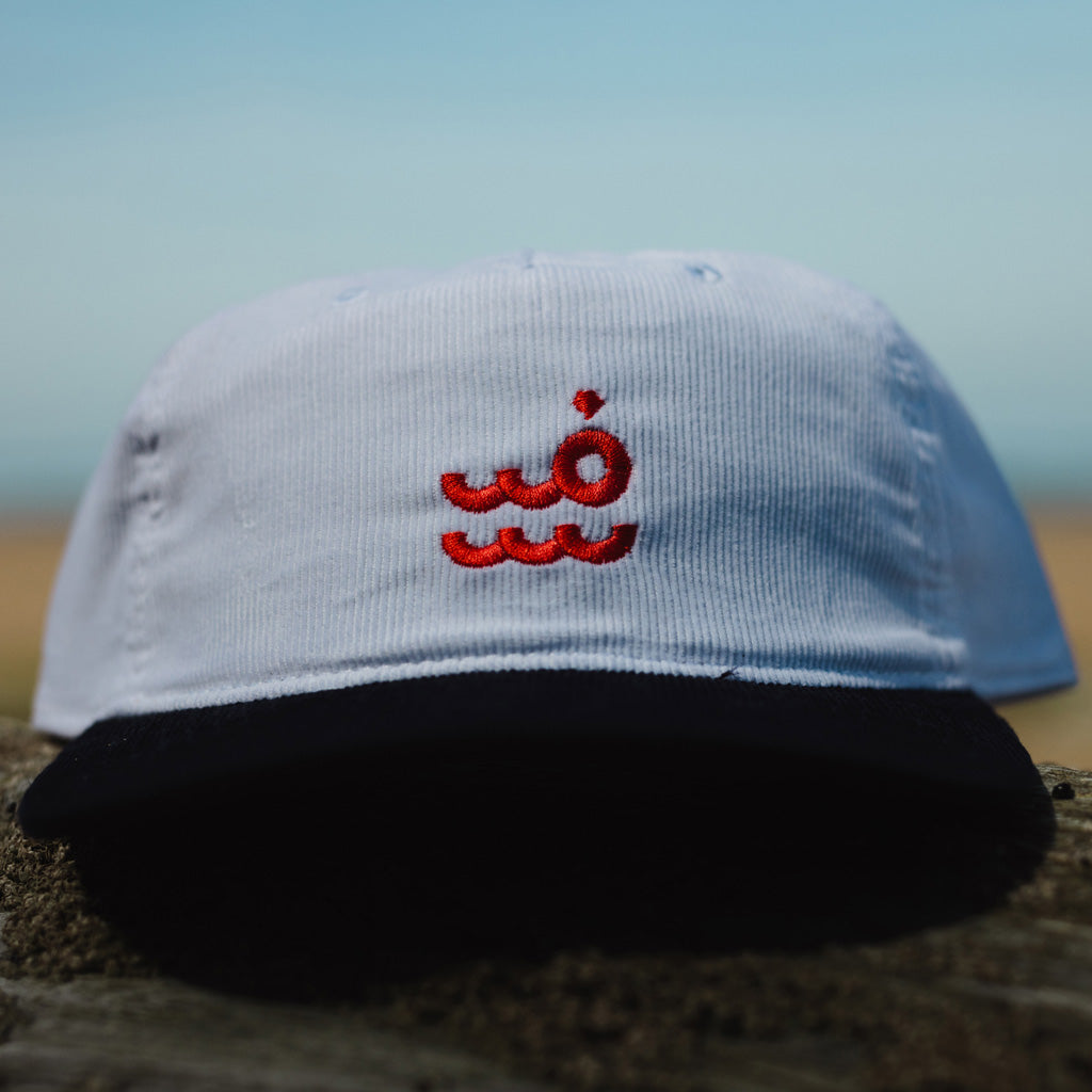 Setty Cord Two Tone Cap - White/Ink Blue