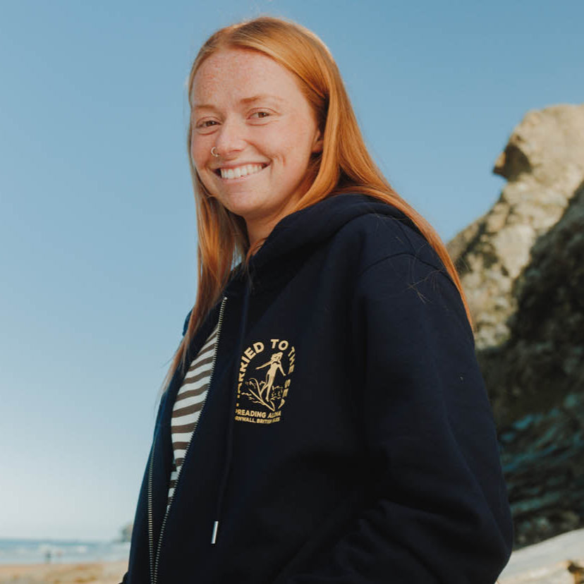 Surfer Girl Zip Hood | French Navy