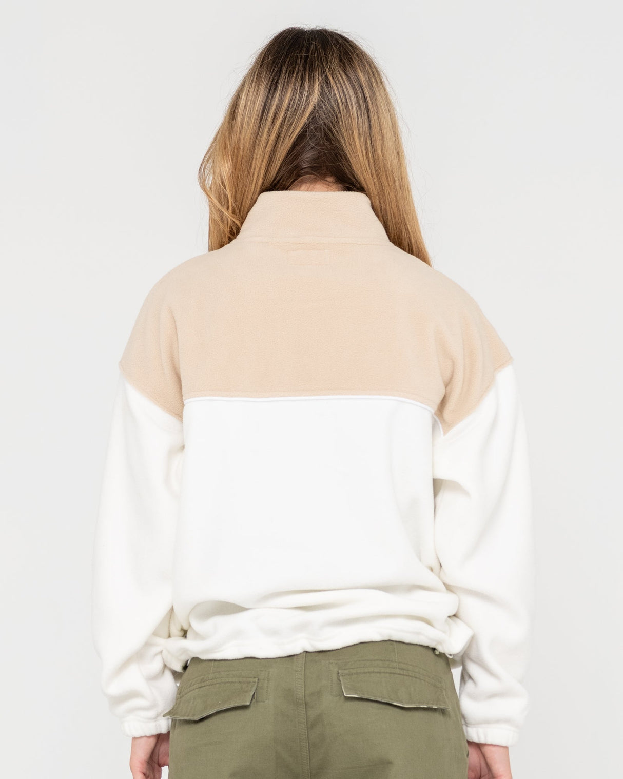 Rusty - Tonal Division Half Zip Fleece | Oatmeal