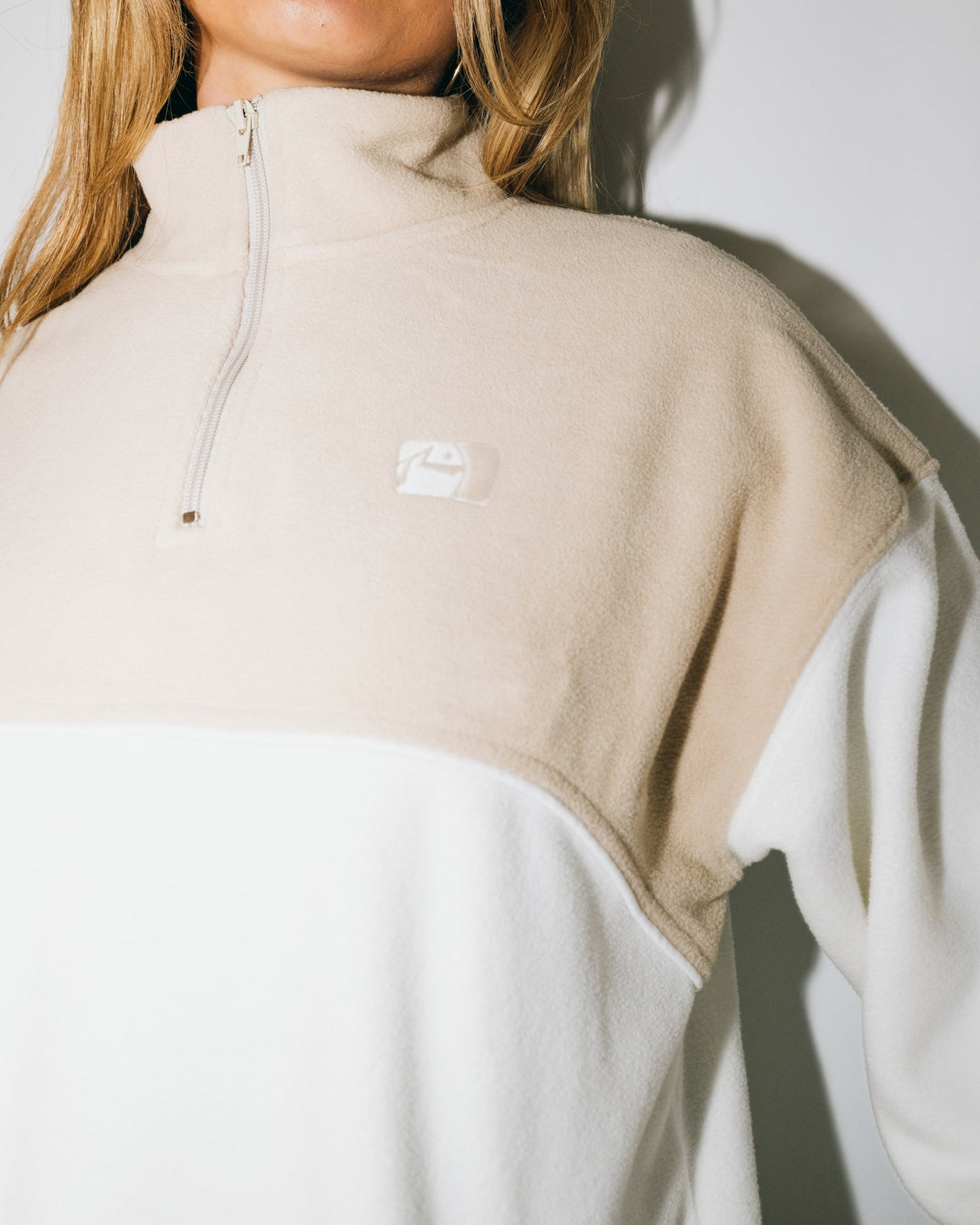 Rusty - Tonal Division Half Zip Fleece | Oatmeal
