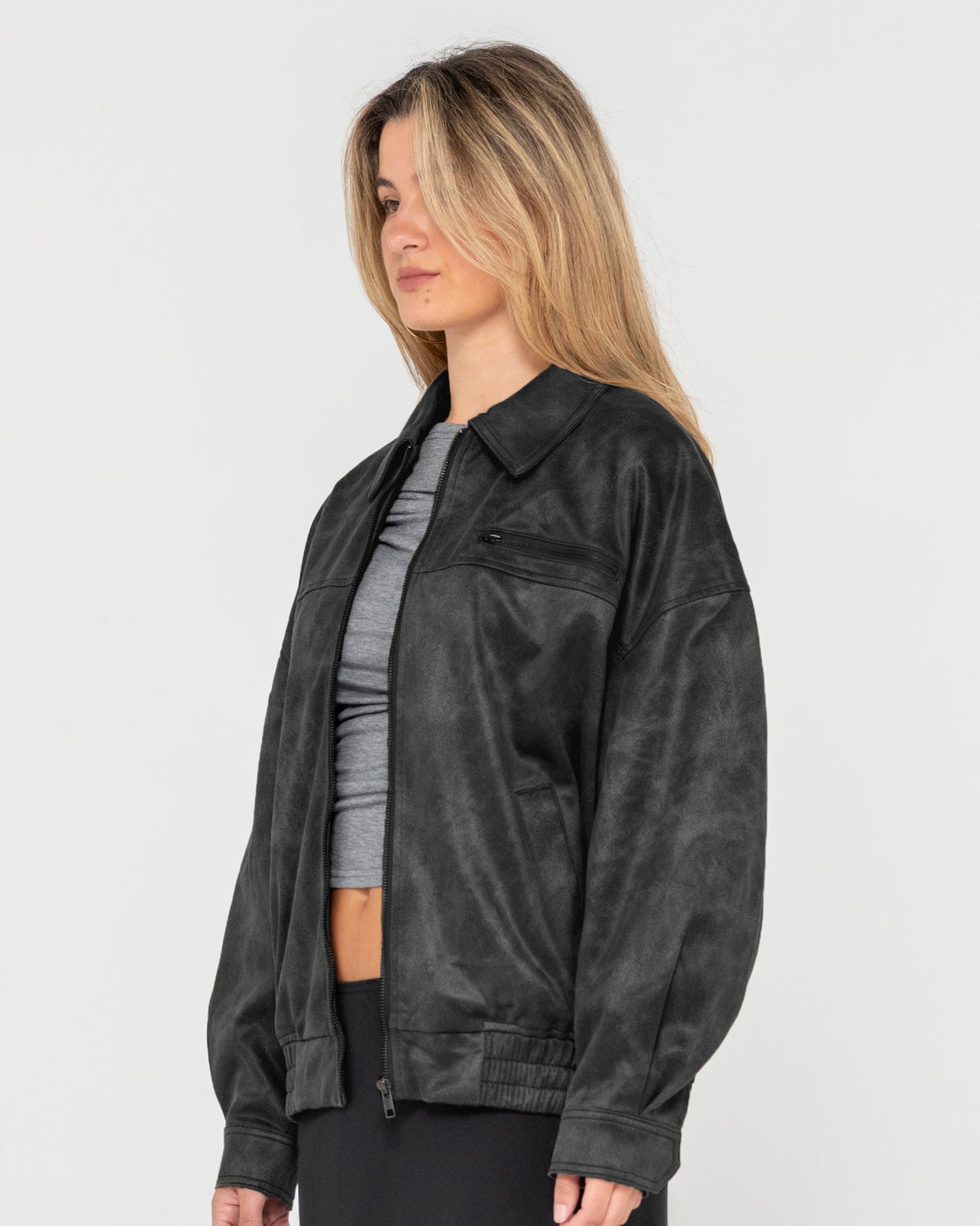 Rusty - Back Street Faux Laether Jacket | Black