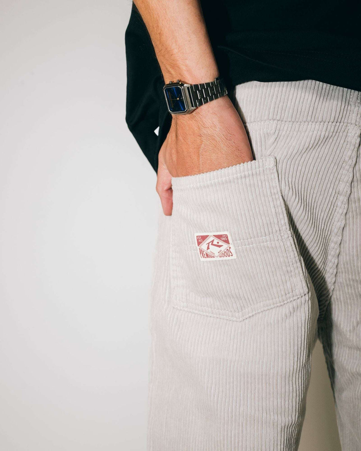 Rusty - Rifts 5 Pocket Corduroy Pant | Oyster Grey