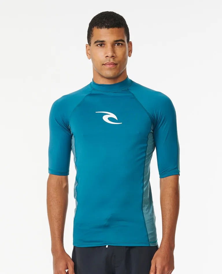 Rip Curl - Waves UPF Performance Short Sleeve Rash Vest | Deep Ocean - - Married to the Sea Surf Shop -