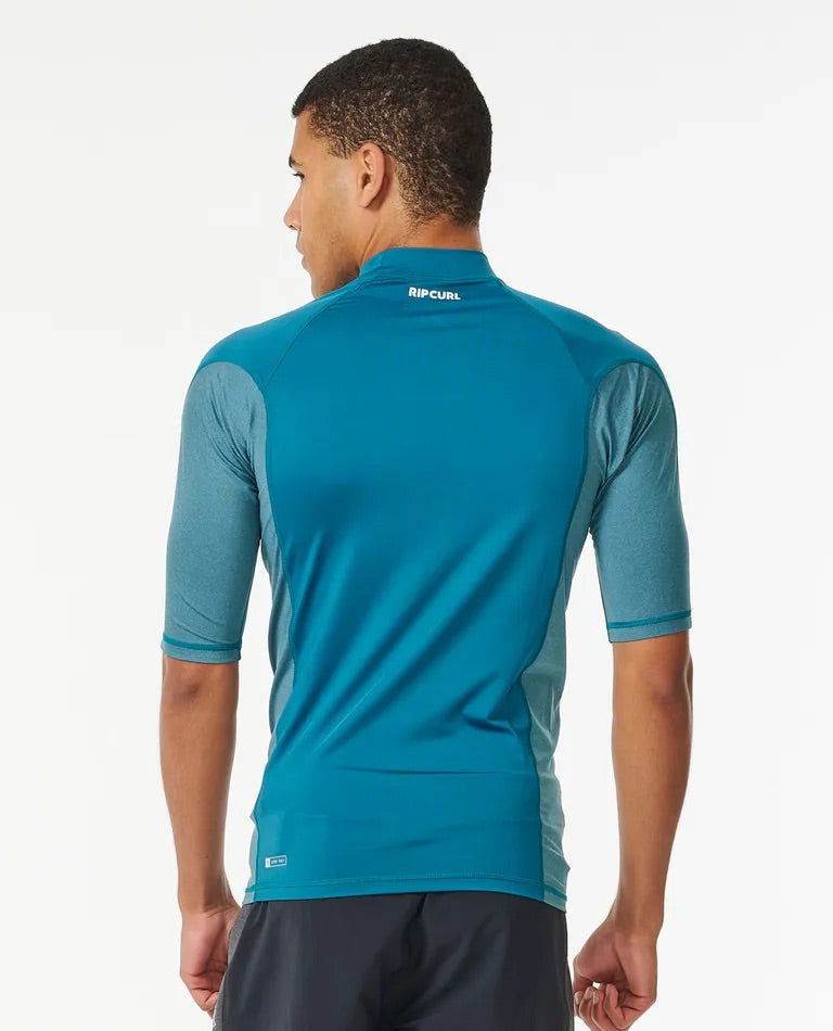 Rip Curl - Waves UPF Performance Short Sleeve Rash Vest | Deep Ocean - - Married to the Sea Surf Shop -