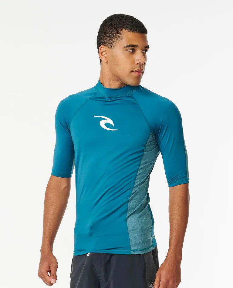 Rip Curl - Waves UPF Performance Short Sleeve Rash Vest | Deep Ocean - - Married to the Sea Surf Shop -