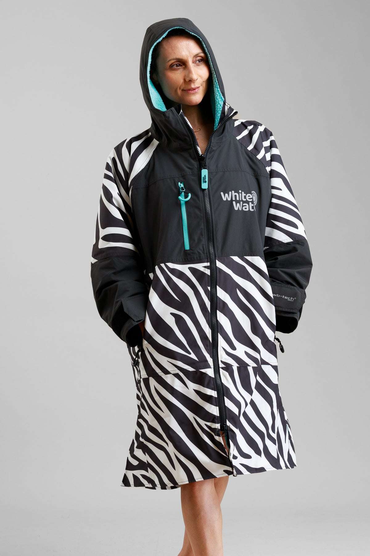 White Water Change Robe - Zebra Print | Hard Shell Robe