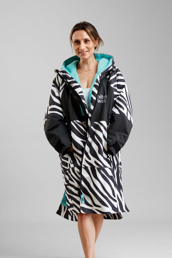 White Water Change Robe - Zebra Print | Hard Shell Robe