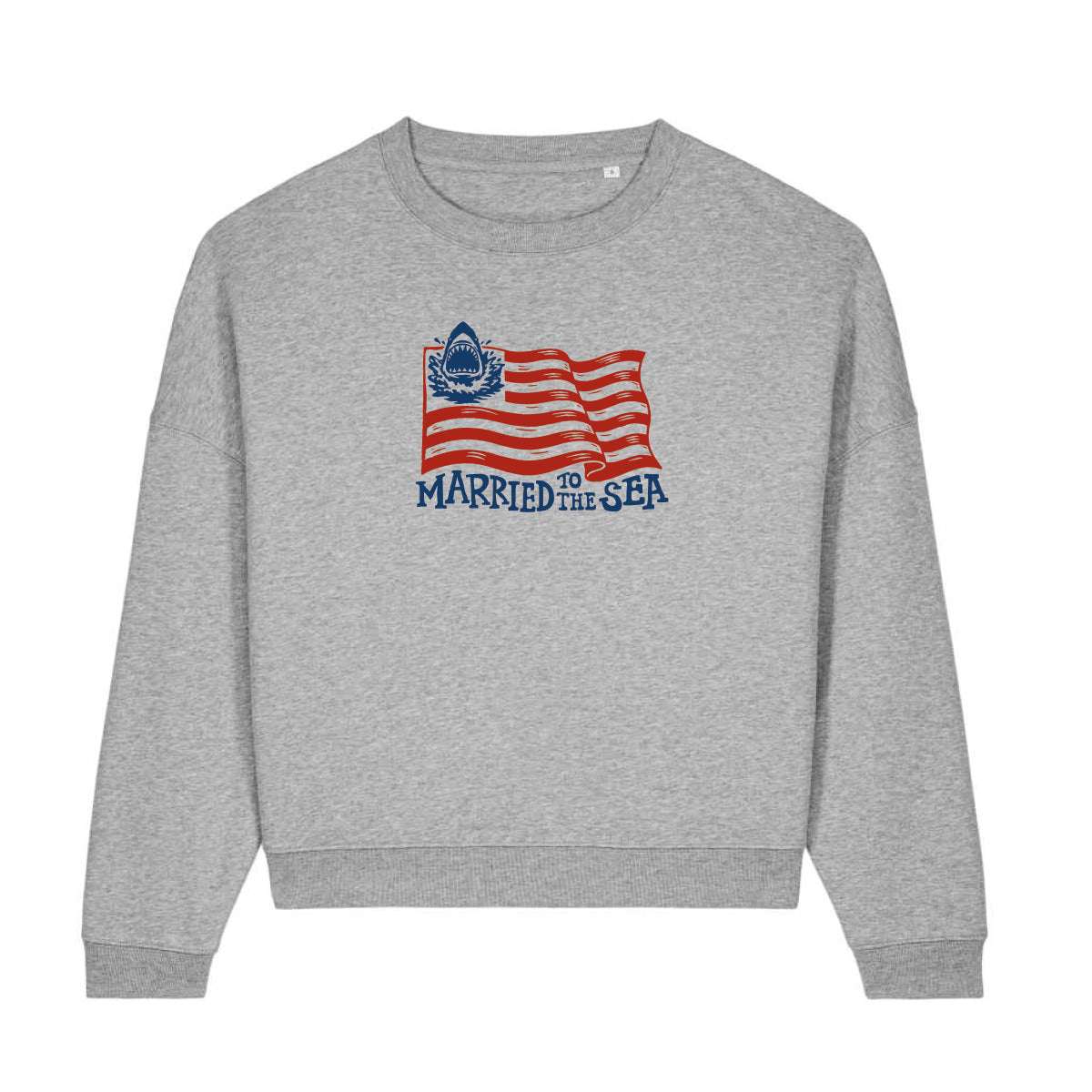 Sharks & Stripes Women's Crew - Heather Grey | Married to the Sea