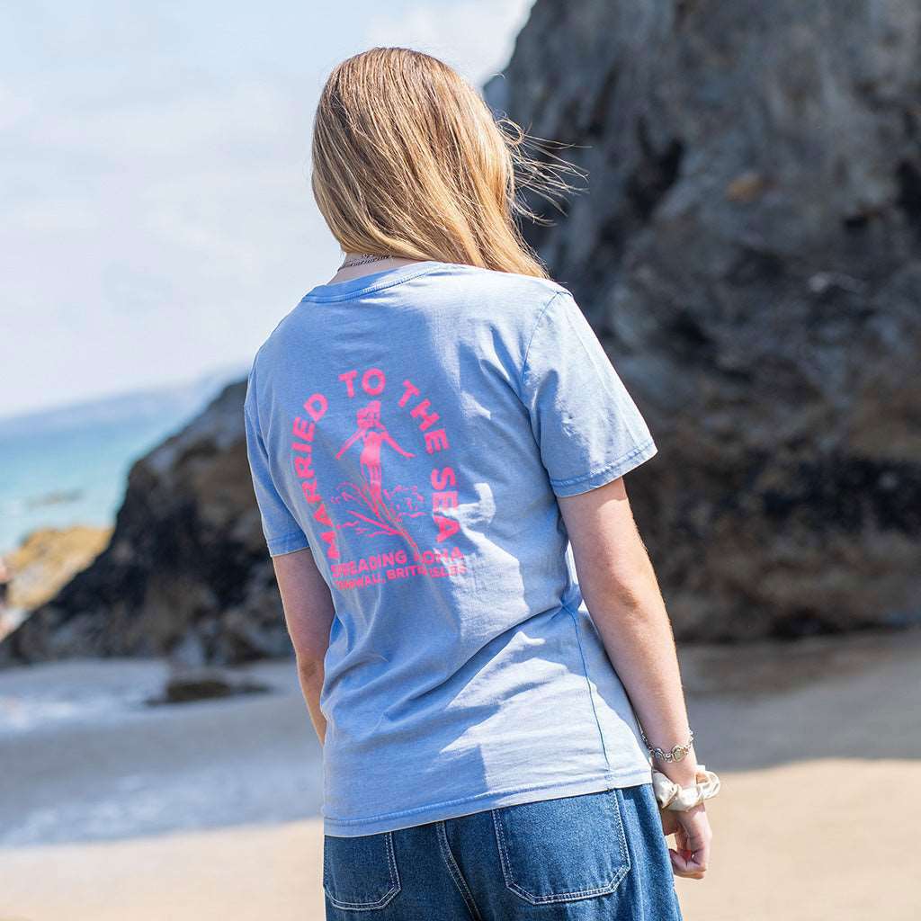 Surfer Girl Dyed T-Shirt | Swimmer Blue -  - Married to the Sea Surf Shop -
