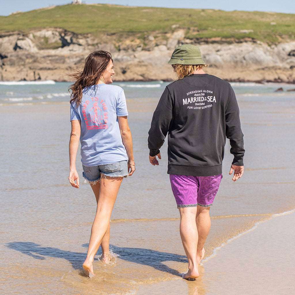 Surfer Girl Dyed T-Shirt | Swimmer Blue -  - Married to the Sea Surf Shop -