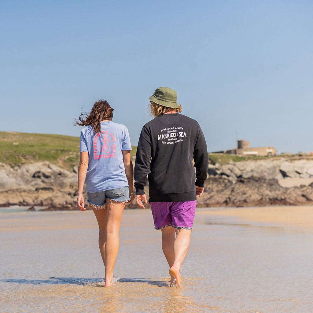 Surfer Girl Dyed T-Shirt | Swimmer Blue -  - Married to the Sea Surf Shop -